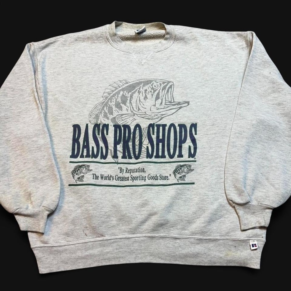 Vintage Russell Athletic Bass Pro Shops crewneck sweatshirt size XL READ